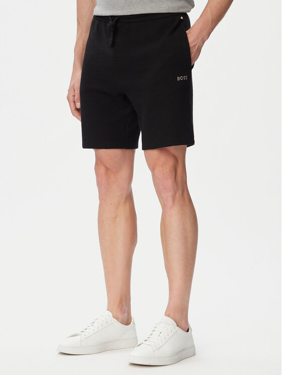BOSS Szorty sportowe Waffle 50535884 Czarny Regular Fit