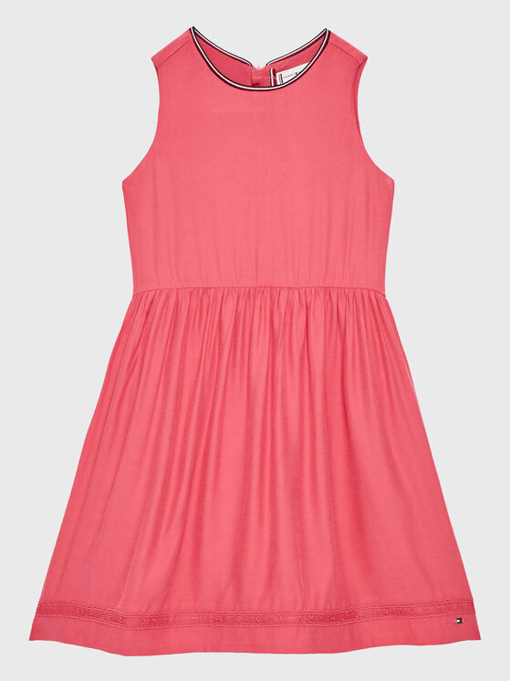 Tommy Hilfiger Sukienka codzienna Ceremonial KG0KG07020 M Różowy Regular Fit