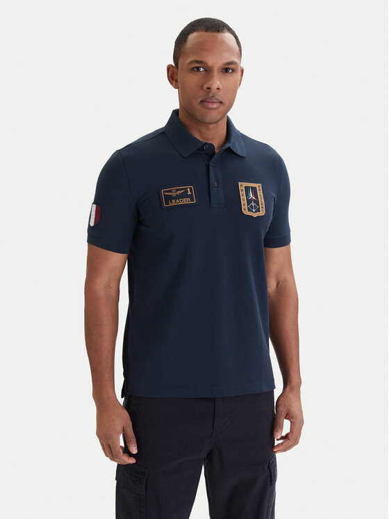 Aeronautica Militare Polo 261PO1927UP00191 Granatowy Regular Fit