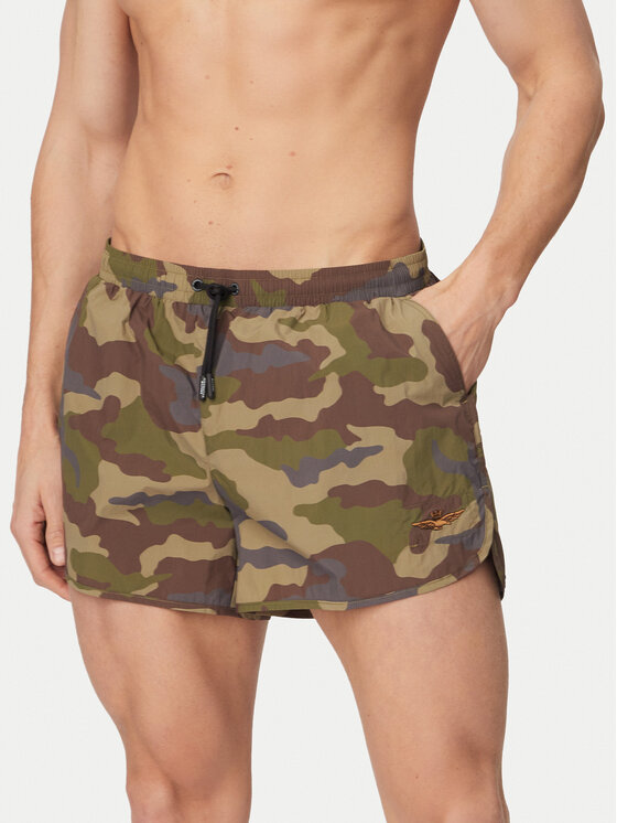Aeronautica Militare Szorty kąpielowe 261BW0231UCT04312 Zielony ciemny Regular Fit