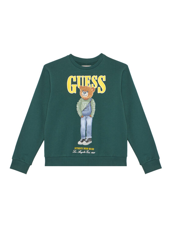 Guess Bluza L6RQ05 KAD74 Zielony Regular Fit
