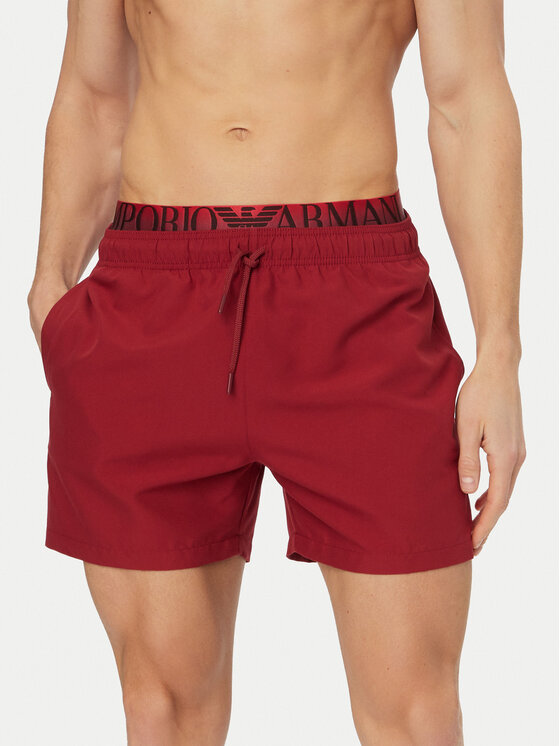Emporio Armani Szorty sportowe EM000686 AF20432 U5050 Bordowy Regular Fit