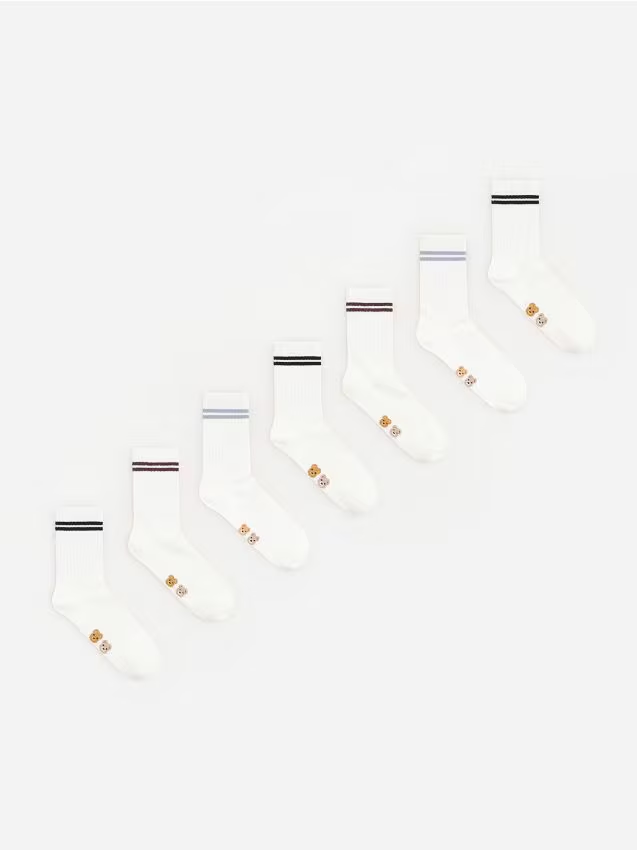 Reserved - Bawełniane skarpetki 7 pack - biały