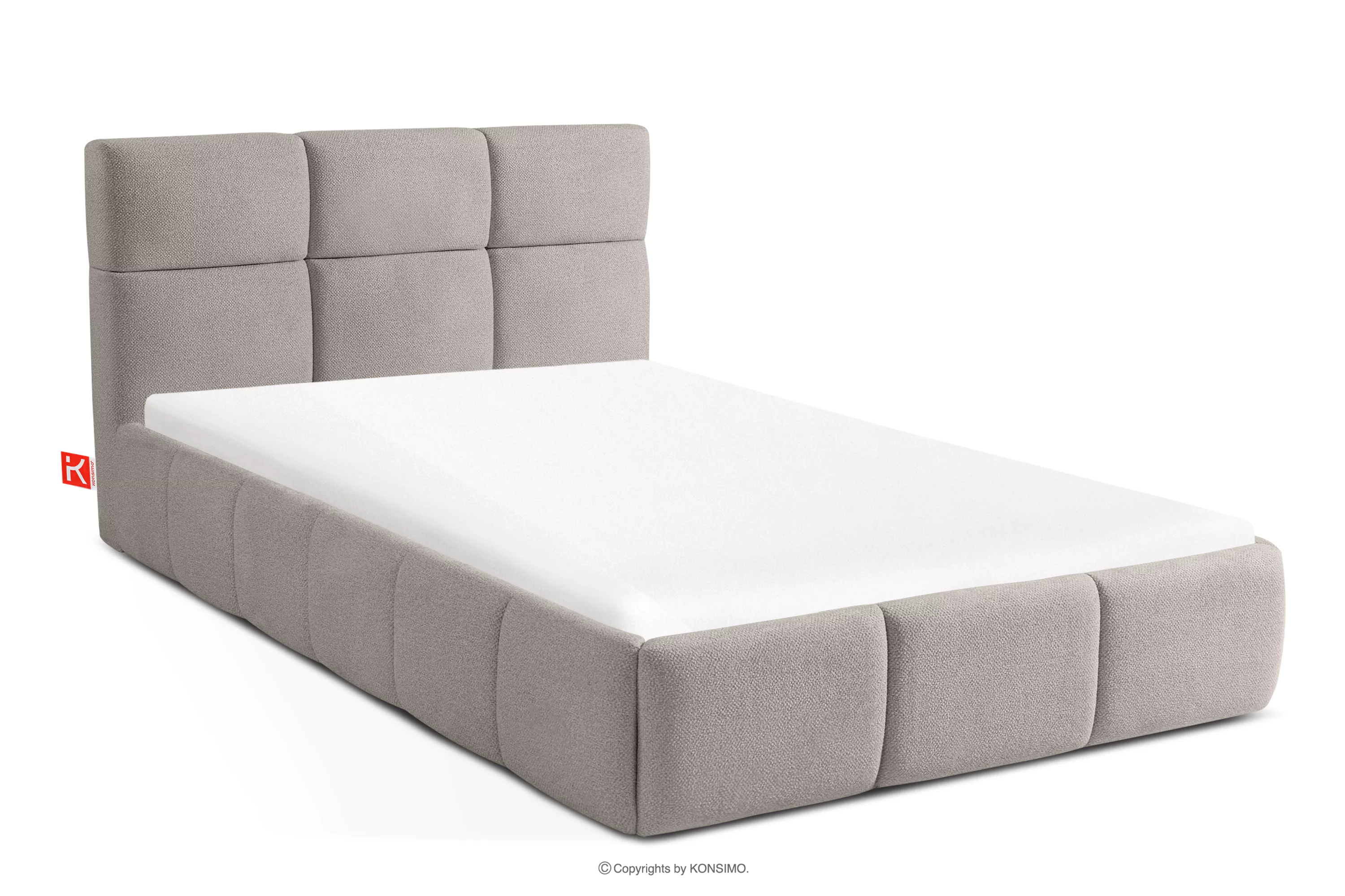 Łóżko tapicerowane 120 cm w stylu skandynawskim jasny szary ALTOS