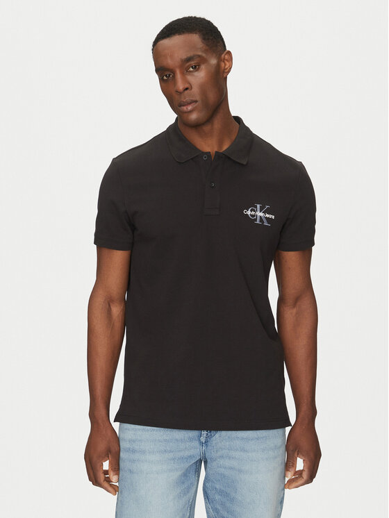 Calvin Klein Jeans Polo Monologo J30J325664 Czarny Regular Fit