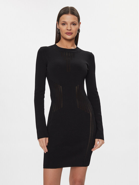 Patrizia Pepe Sukienka dzianinowa 8A1295/K7I5-K103 Czarny Slim Fit