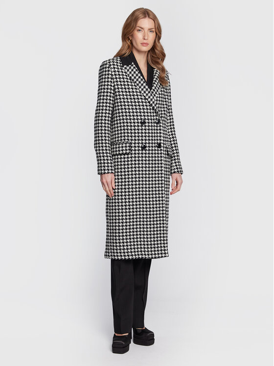 TWINSET Płaszcz wełniany 222TT2461 Czarny Regular Fit