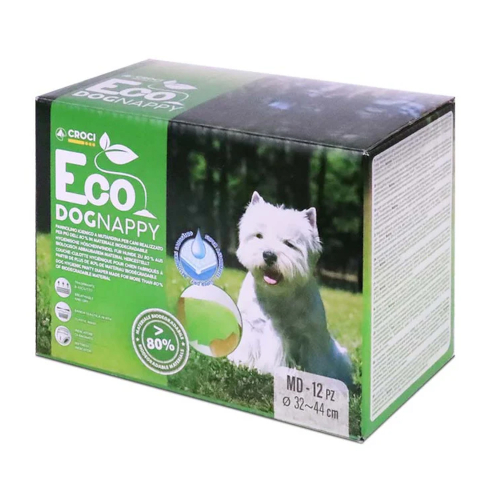 Croci Nappy Eco pieluchy dla psów - Rozm. M: 32 - 44 cm, 12 sztuk