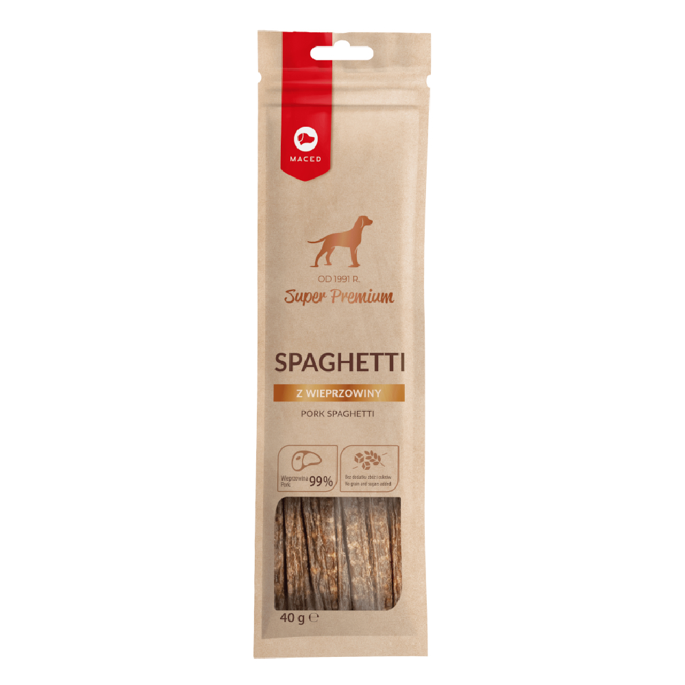 Maced Super Premium Spaghetti z wieprzowiny - 40 g miniaturka
