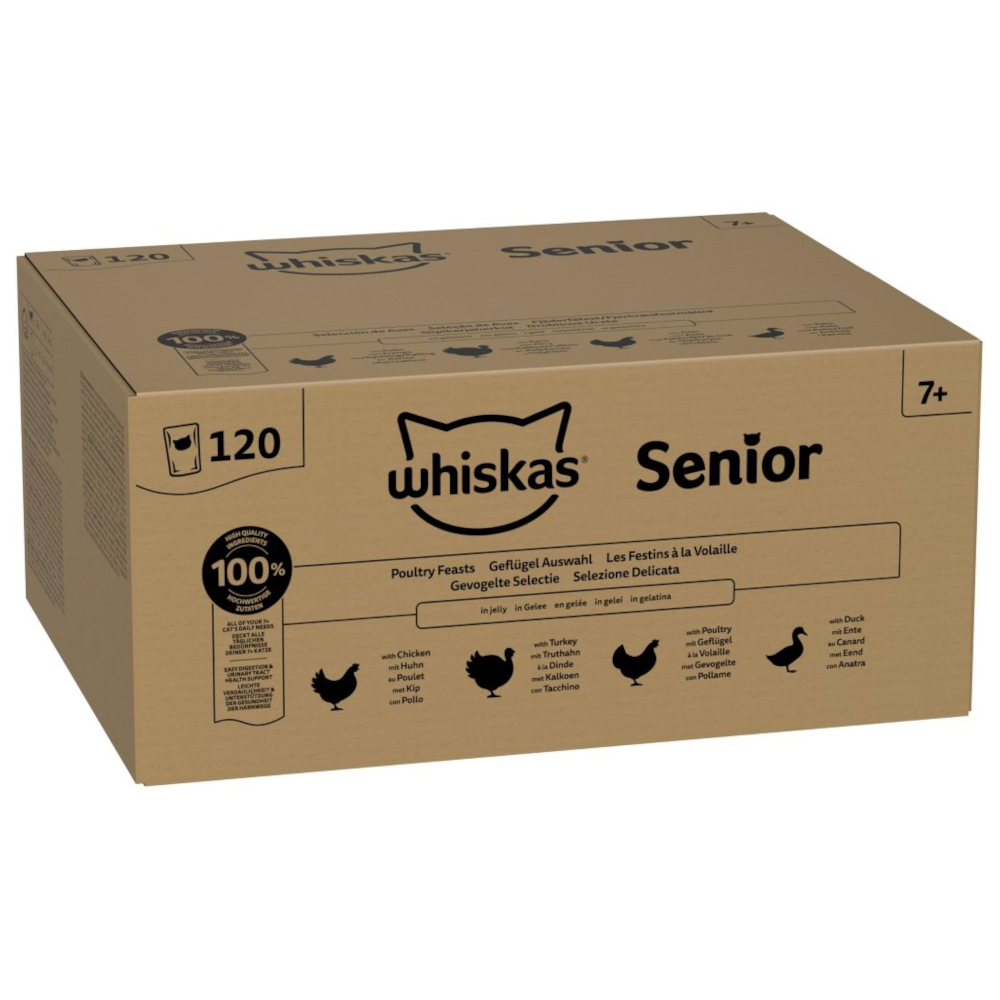 Whiskas Senior w saszetkach, 120 x 85 g - Wybór drobiowy w galarecie
