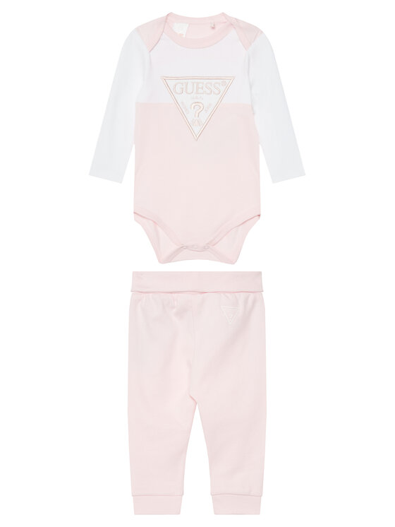 Guess Komplet body i spodnie H5YW08 J1314 Różowy Regular Fit