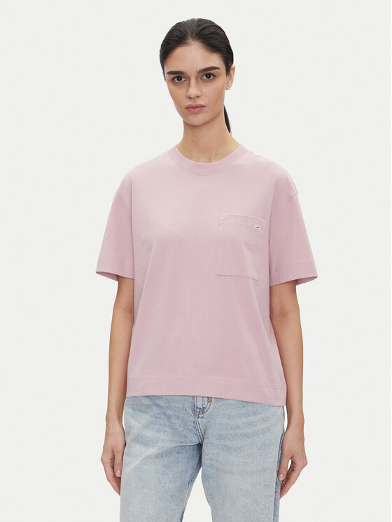 Lee T-Shirt Pocket 112363619 Fioletowy Relaxed Fit