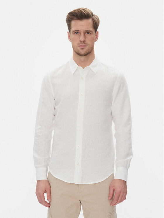 Lee Koszula Patch 112364230 Biały Regular Fit