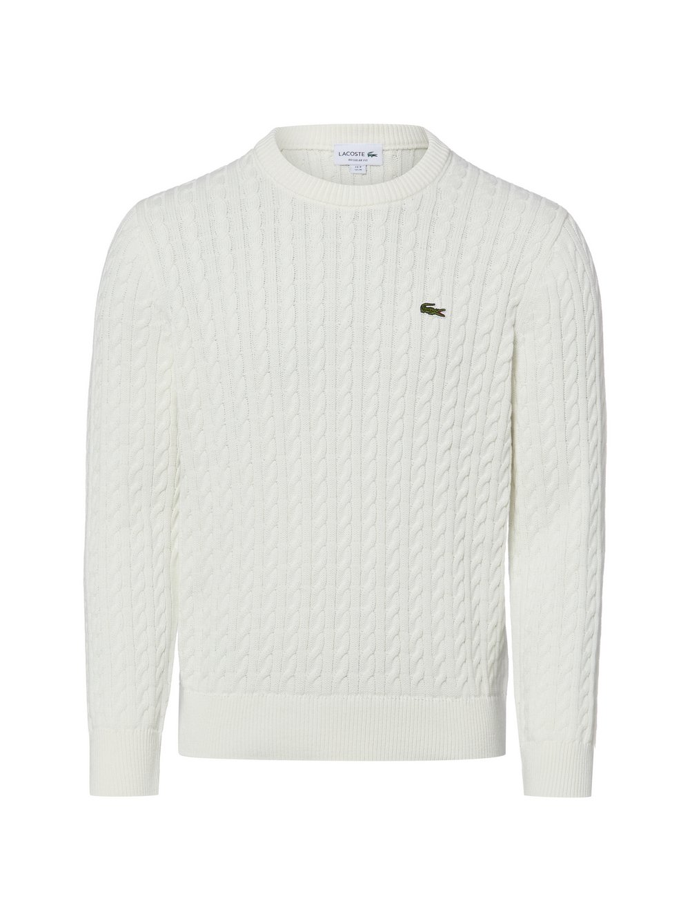Lacoste Męski sweter z dzianiny Mężczyźni Bawełna biały, 7