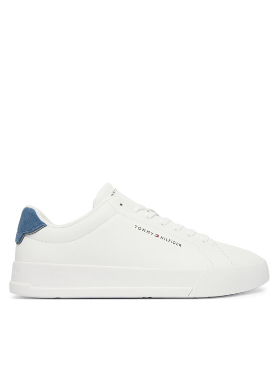 Tommy Hilfiger Sneakersy Th Court Lth Detail Ess FM0FM05367 Biały