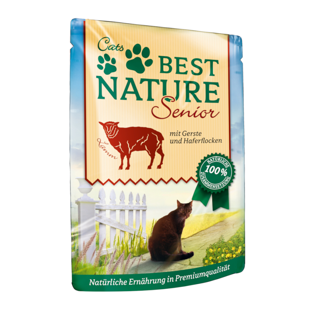 Best Nature Cat Senior, 16 x 85 g - Jagnięcina