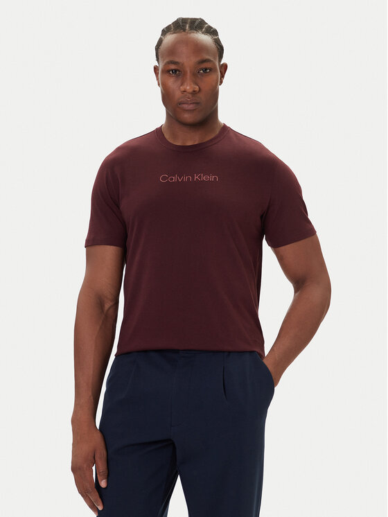 Calvin Klein T-Shirt Logo 30s LV04LD230G Bordowy Relaxed Fit