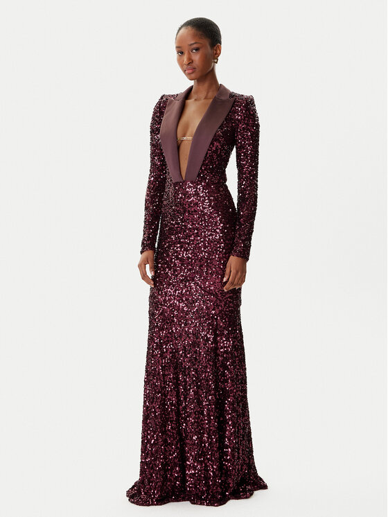 Elisabetta Franchi Sukienka wieczorowa AB-R13-56E2-V860' Bordowy Regular Fit