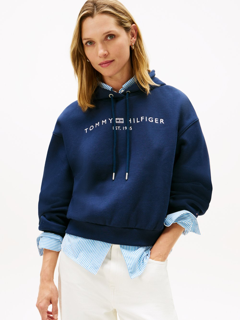 Tommy Hilfiger Damska bluza z kapturem Kobiety niebieski, XL