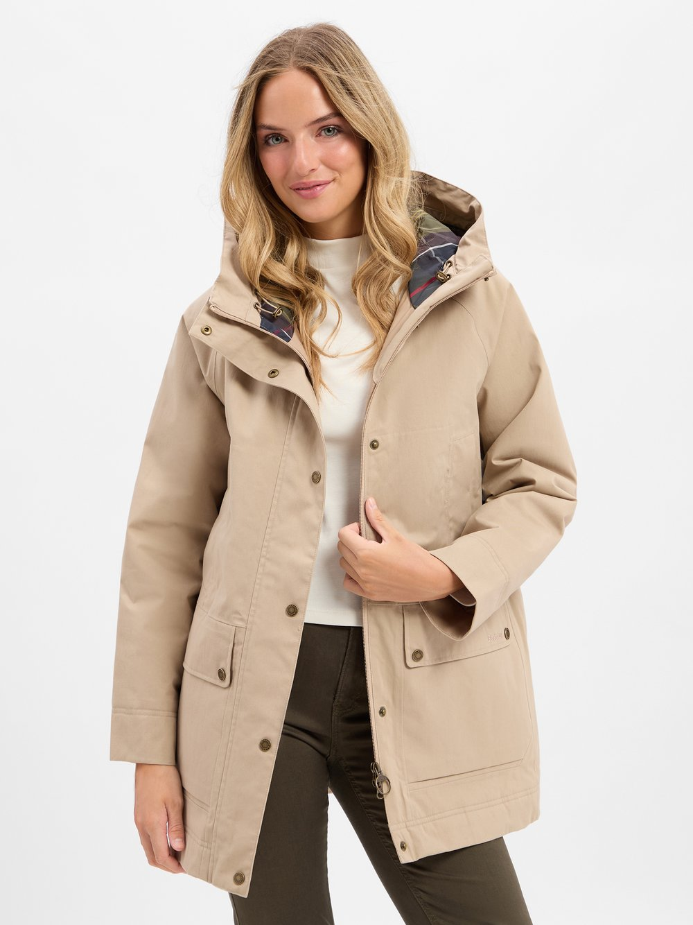 Barbour Kurtka damska - zimowa Beadnell Kobiety Bawełna beżowy, 46