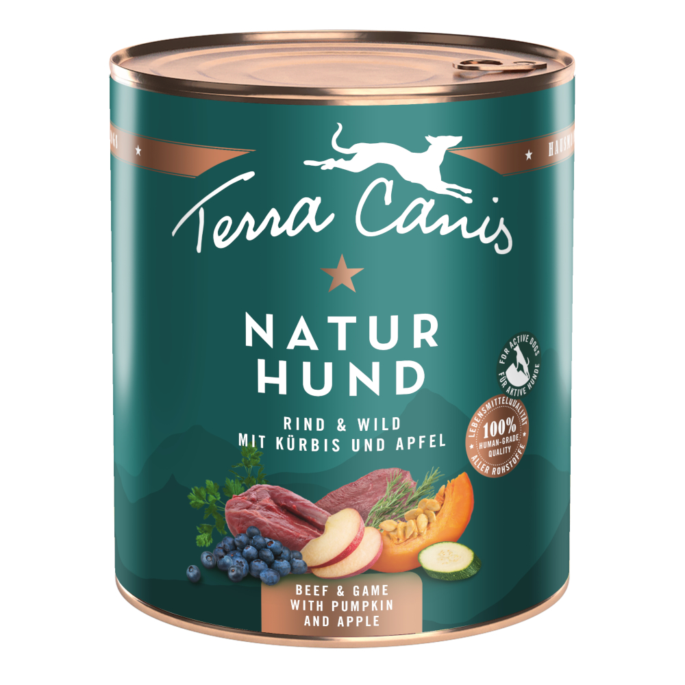 Korzystny pakiet Terra Canis Naturhund, 12 x 800 g - Wołowina i dziczyzna z dynią i jabłkiem