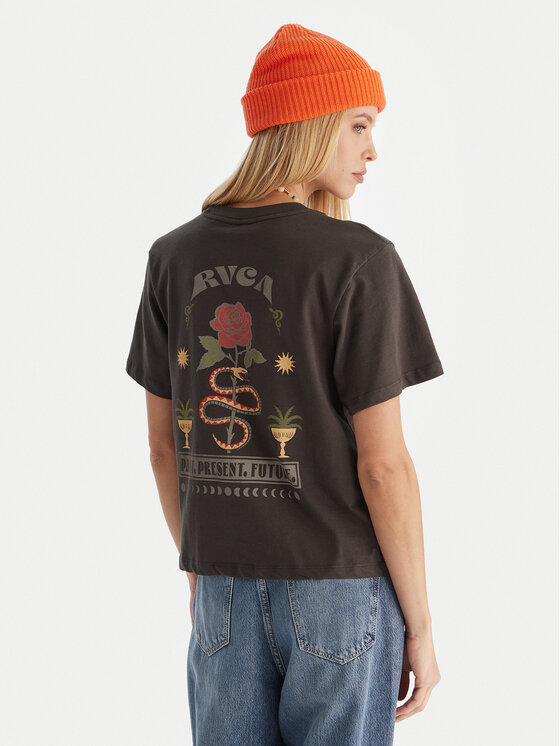 RVCA T-Shirt EVJZT00166 Czarny Regular Fit
