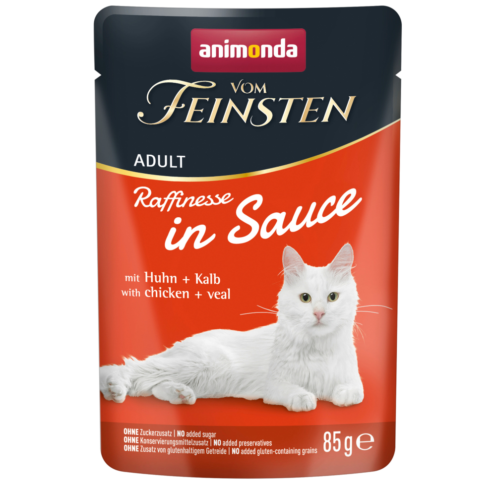 Korzystny pakiet animonda vom Feinsten Adult Raffinesse w sosie, 48 x 85 g - Kurczak i cielęcina