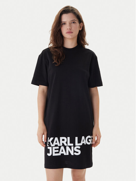 Karl Lagerfeld Jeans Sukienka codzienna B1W13054 Czarny Regular Fit