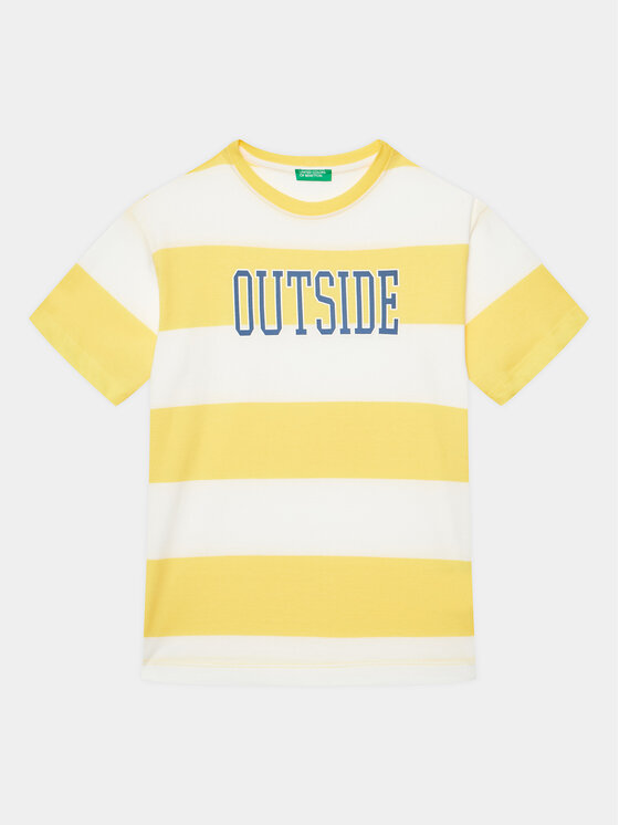 United Colors Of Benetton T-Shirt 3ZNBC10BN Żółty Regular Fit