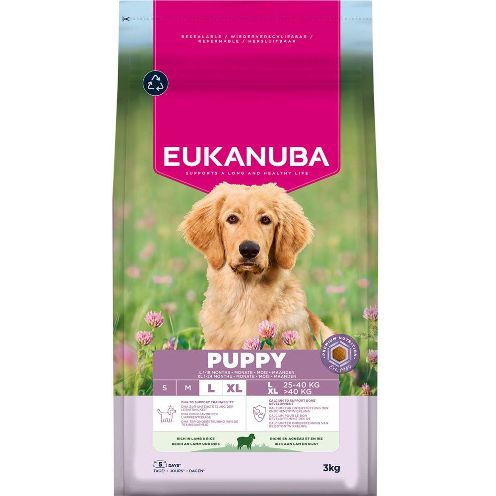 Eukanuba Premium Nutrition Puppy Large & Giant Breed, jagnięcina i ryż - 2 x 3 kg