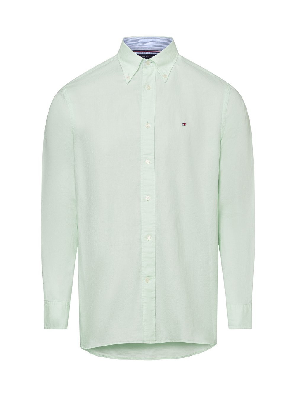 Tommy Hilfiger Męska koszula casual z zawartością lnu Mężczyźni Regular Fit Bawełna zielony, XXL