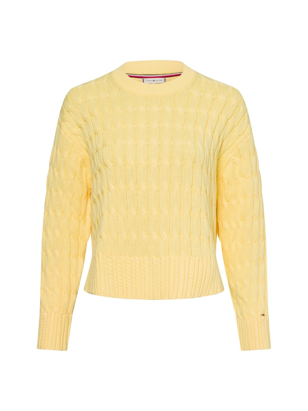 Tommy Hilfiger Damski sweter z grubej dzianiny Kobiety Bawełna żółty, XL
