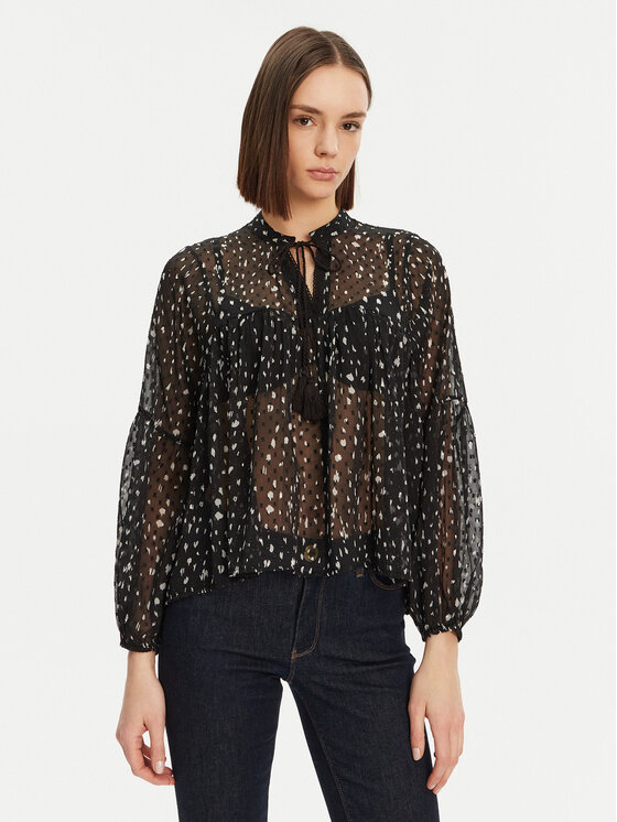ONLY Bluzka Aida 15283695 Czarny Loose Fit