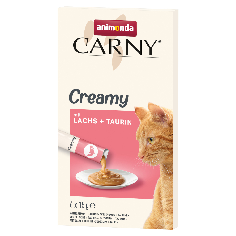 animonda Carny Adult Creamy - Z łososiem i tauryną, 24 x 15 g