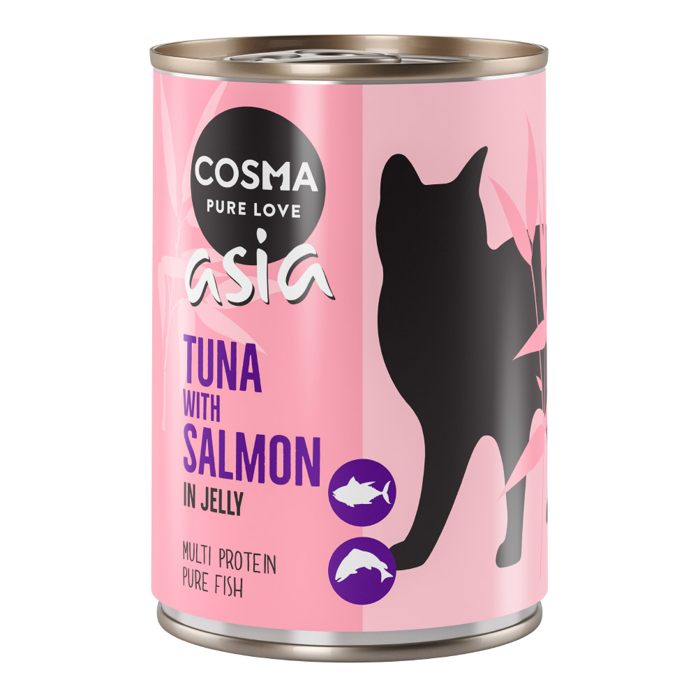Pakiet Cosma Asia, w galarecie, 12 x 400 g - Tuńczyk z łososiem