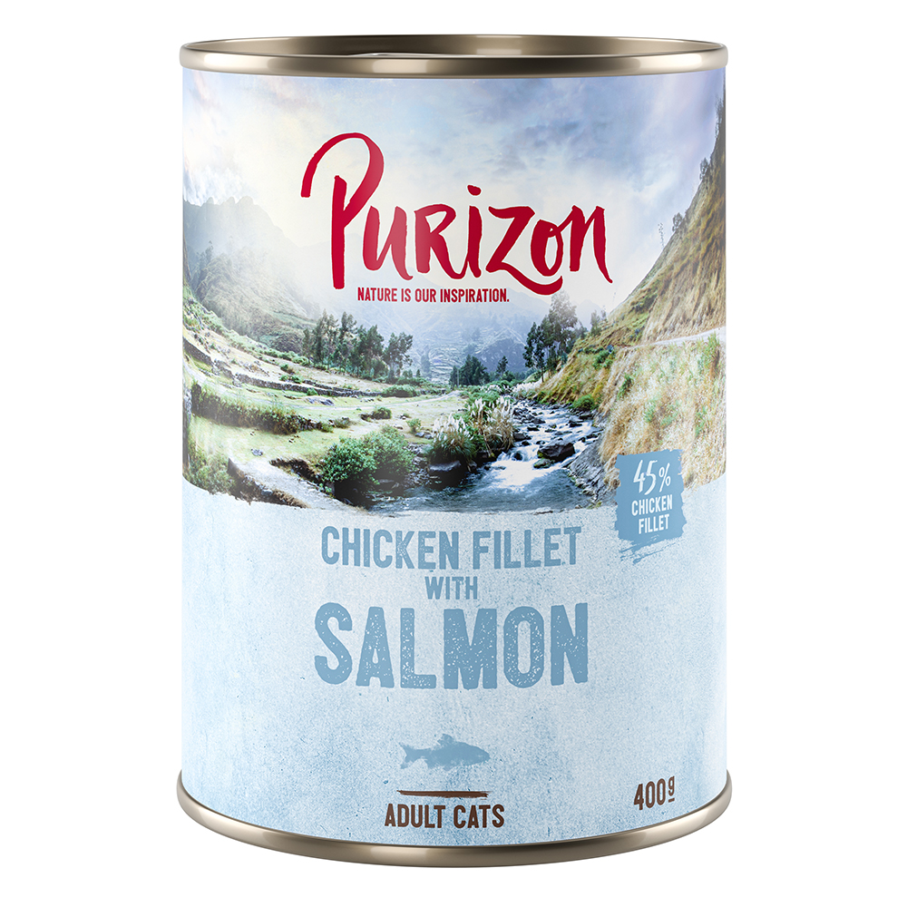 Purizon Original 24 x 400 g, bez zbóż - Filet z kurczaka z łososiem