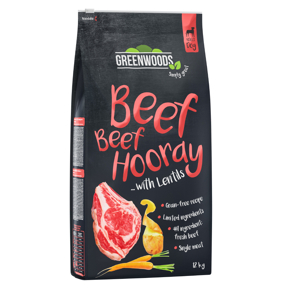 Dwupak Greenwoods 2 x 12 kg -  Wołowina z soczewicą, ziemniakami i marchwią