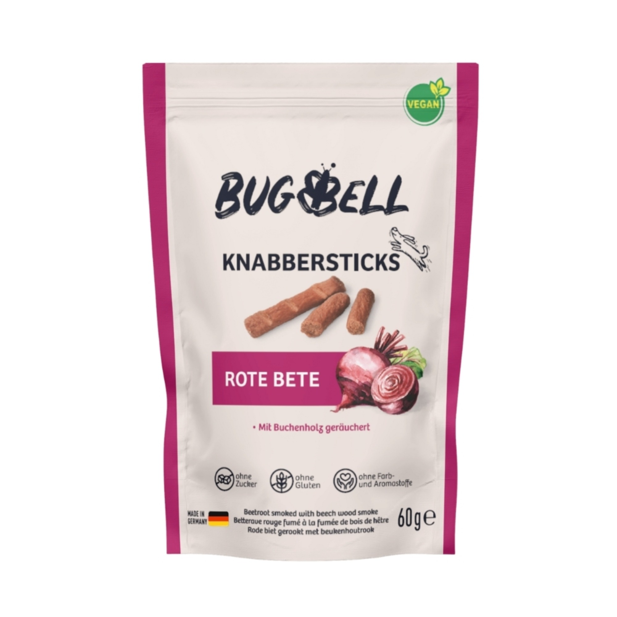 BugBell patyczki do gryzienia, czerwone buraki - 60 g