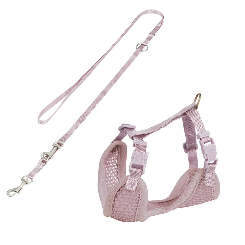 Trixie Miękkie szelki dla szczeniąt ze smyczą - 26-34 cm/10 mm, 200 cm, liliowy miniaturka