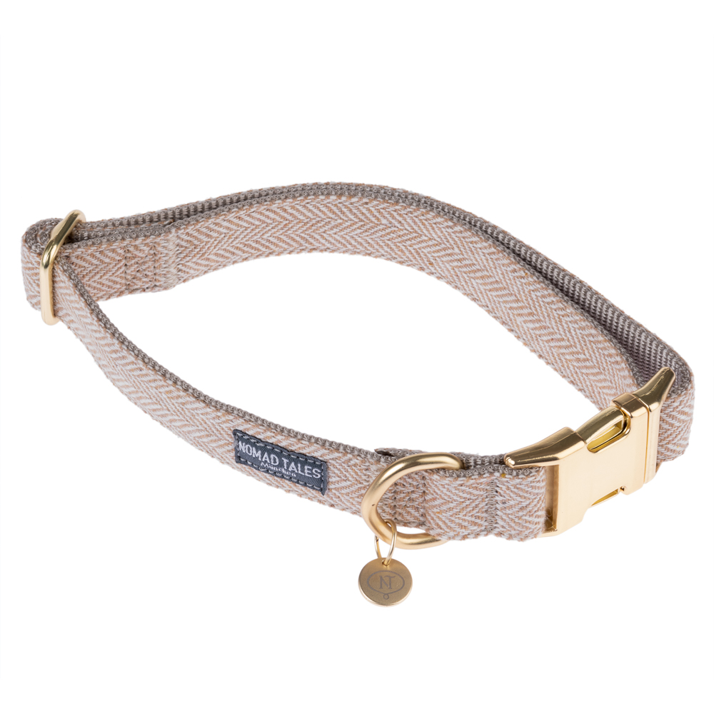 Nomad Tales Calma, obroża, kolor sand - Rozmiar L: obwód szyi: 39 - 64 cm , szer. 25 mm