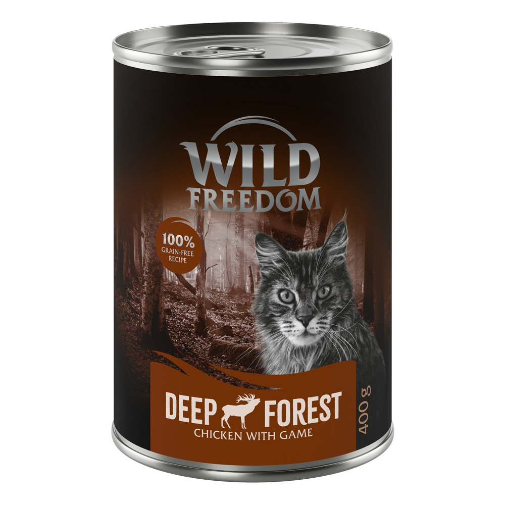 Wild Freedom Adult, 6 x 400 g - bezzbożowa receptura - Deep Forest – Dziczyzna i kurczak