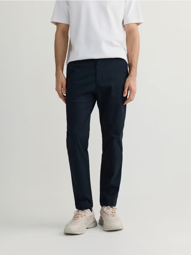 Reserved - Spodnie chino slim fit - granatowy miniaturka