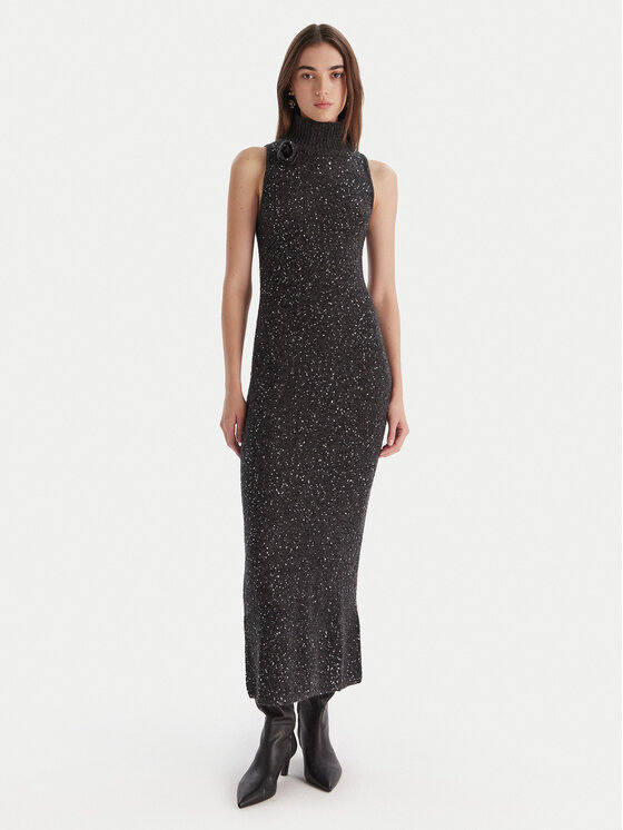 Marella Sukienka dzianinowa Ilsa 2523326072 Szary Slim Fit