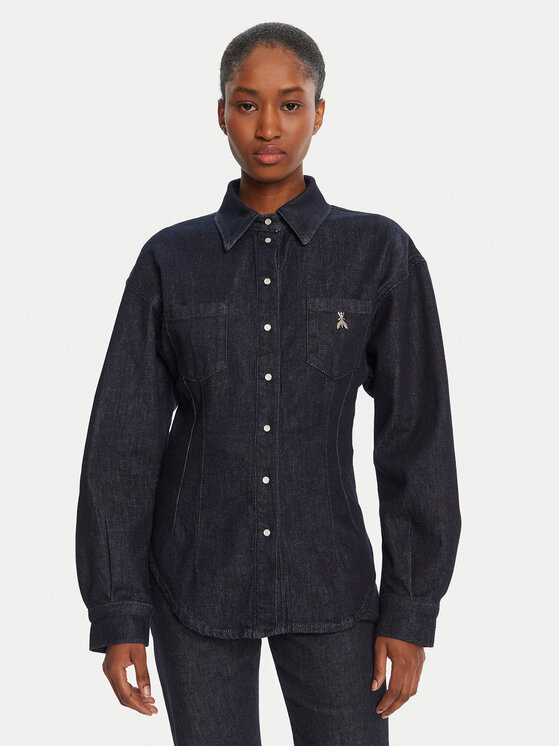 Patrizia Pepe Koszula jeansowa 8C0795/D113-CA74 Granatowy Regular Fit