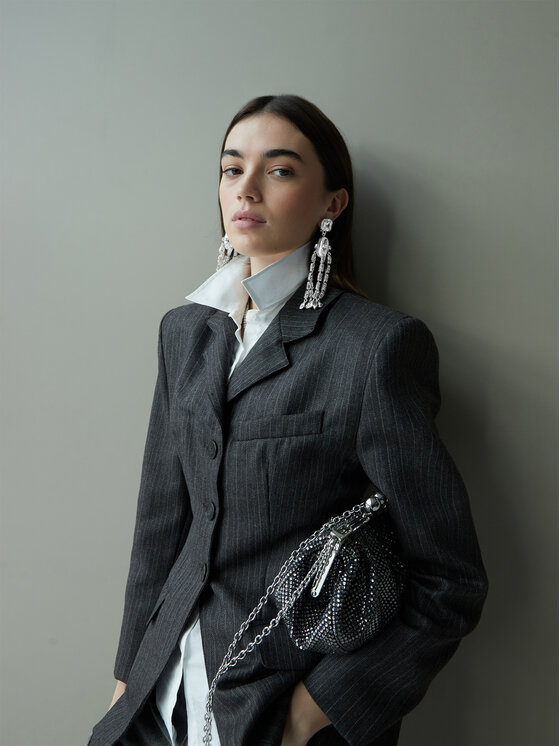 Weekend Max Mara Klipsy Callas 2525756095650 Srebrny
