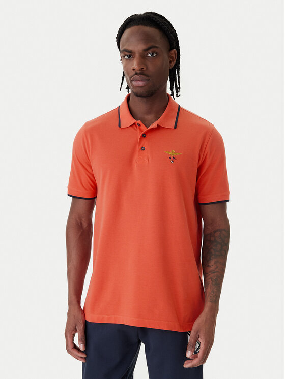 Aeronautica Militare Polo 261PO1308UP00082 Pomarańczowy Regular Fit