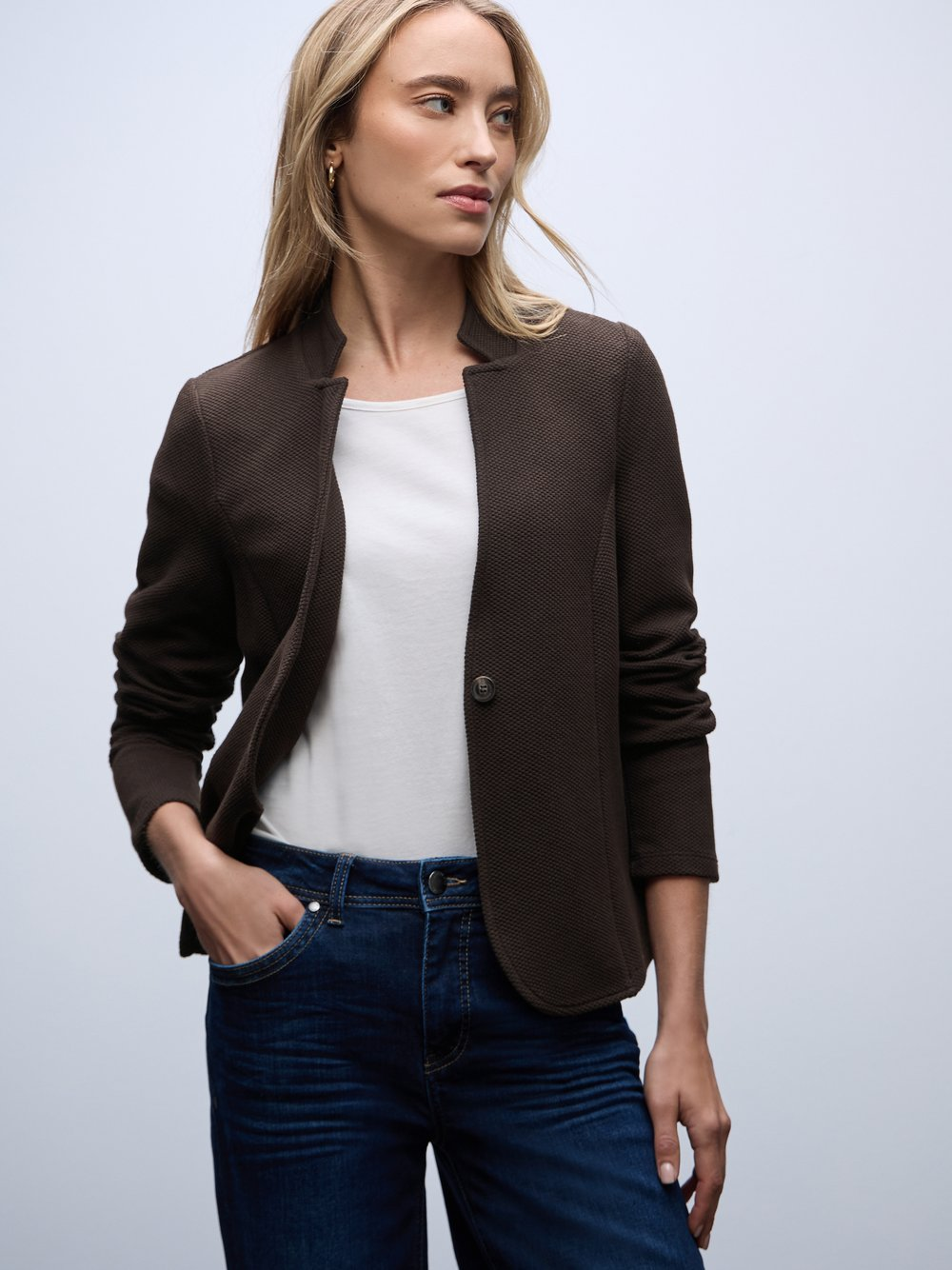 Street One Damska bluza dresowa Kobiety Bawełna brązowy, 44
