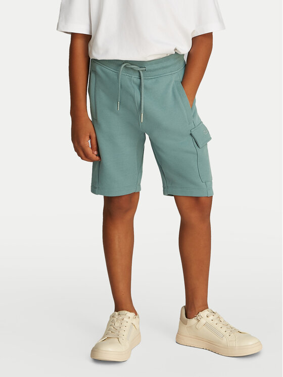 Calvin Klein Jeans Szorty sportowe IB0IB02440 Zielony Relaxed Fit