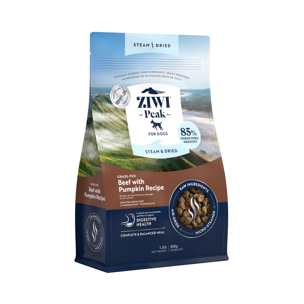 25% taniej! Ziwi Peak, karma sucha dla psa, różne rodzaje - Steam & Dried, wołowina z dynią, 800 g