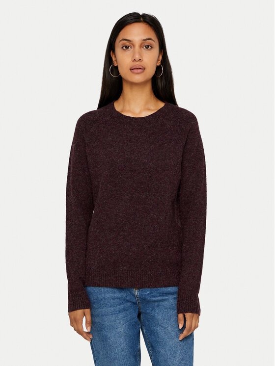 Vero Moda Sweter Doffy 10201022 Bordowy Regular Fit miniaturka